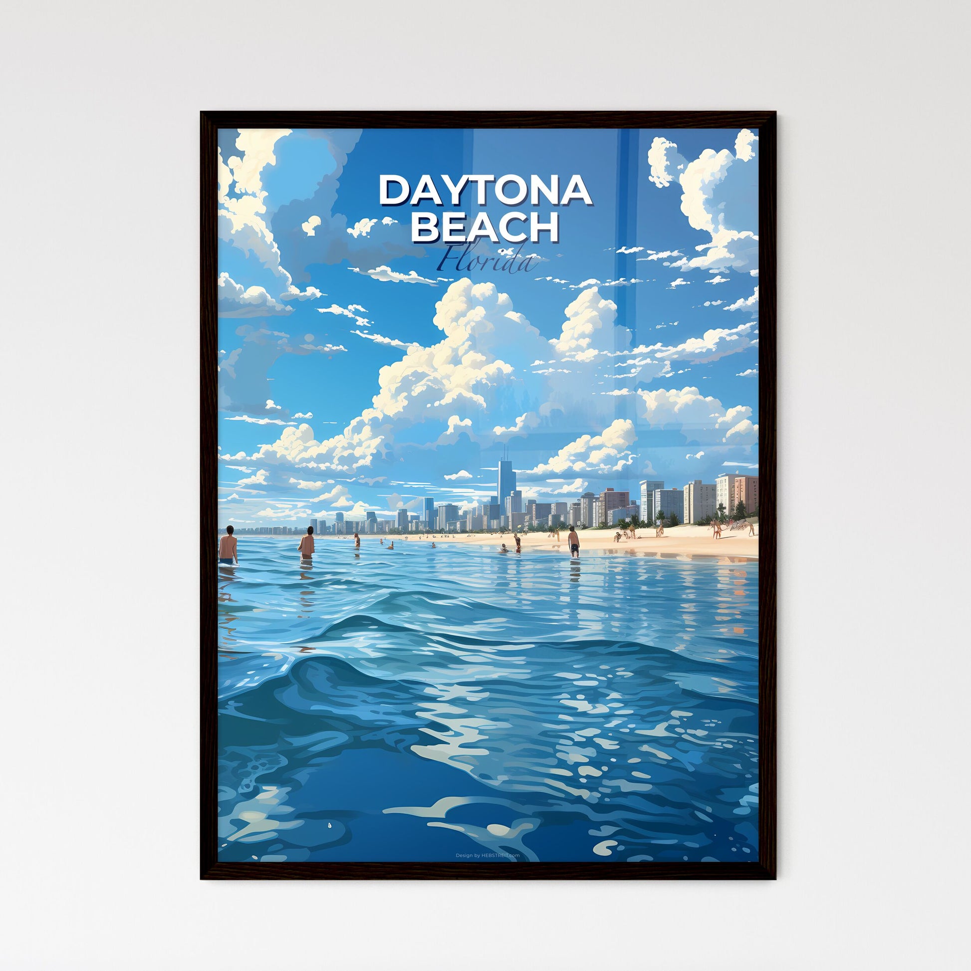 Daytona Beach, Florida, A Poster of a group of people in the water at a beach Default Title