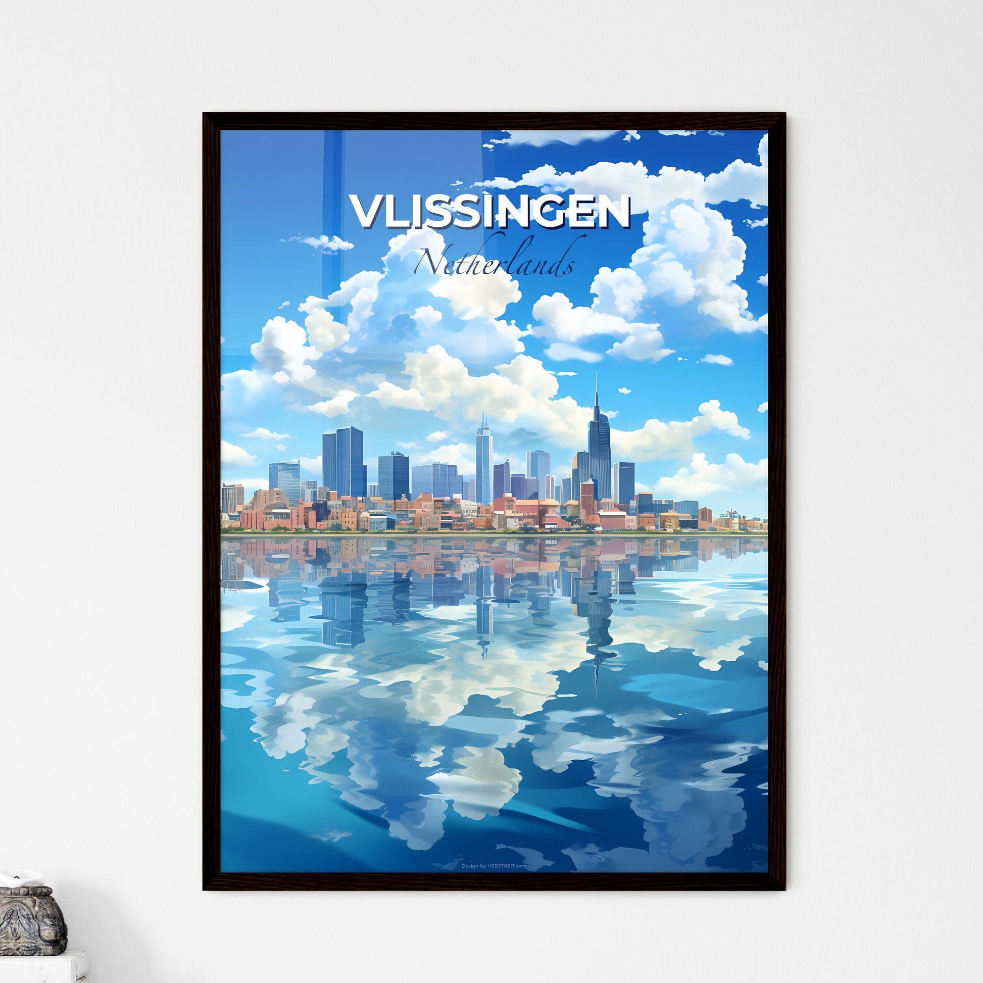 Vlissingen, Netherlands, A Poster of a city skyline reflected in water Default Title