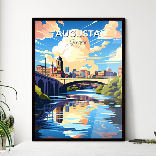 Augusta, Georgia, A Poster of a bridge over a river with trees and buildings Default Title