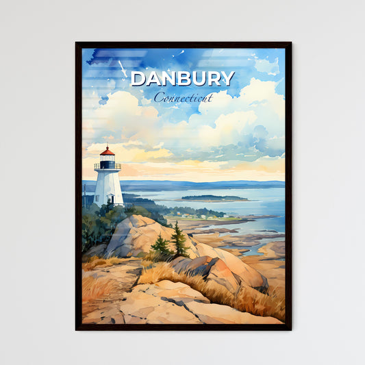 Danbury, Connecticut, A Poster of a painting of a lighthouse on a rocky hill Default Title