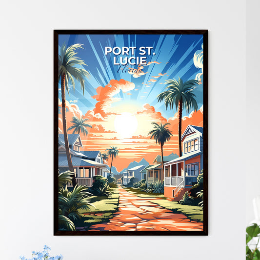 Port St. Lucie, Florida, A Poster of a street with palm trees and houses Default Title