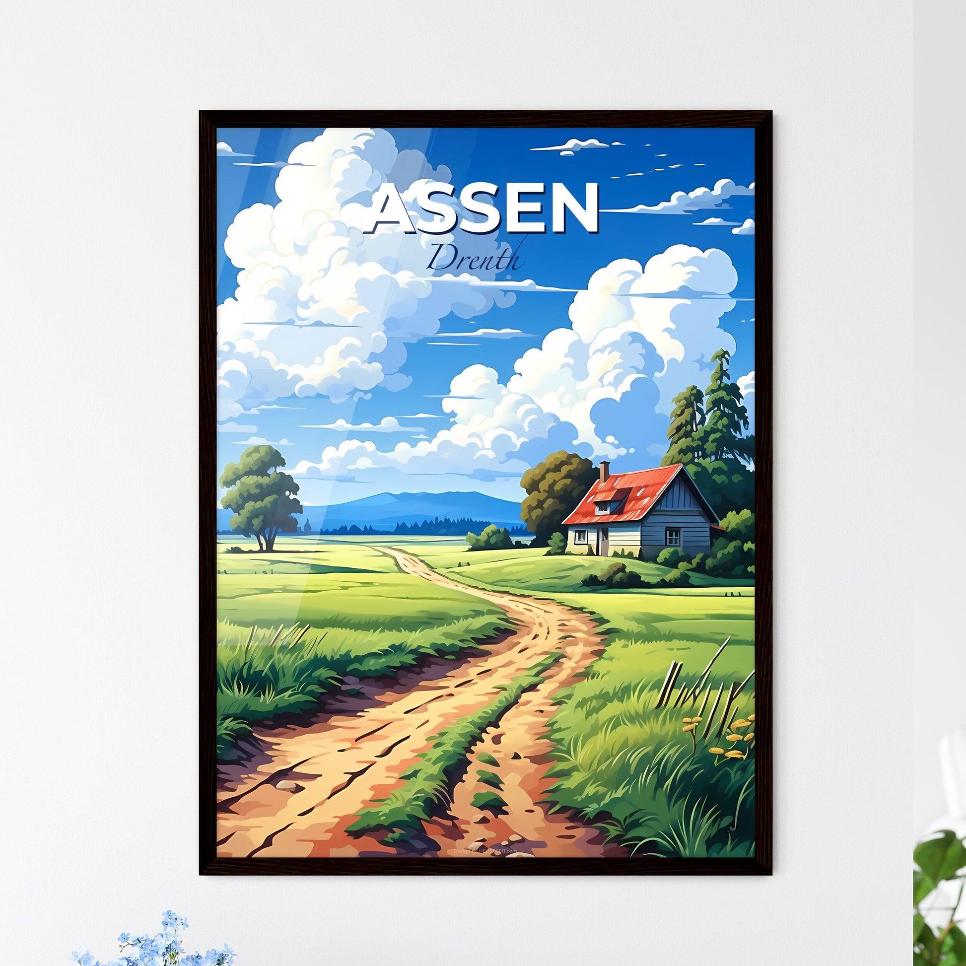 Assen, Drenth, A Poster of a dirt road leading to a house Default Title