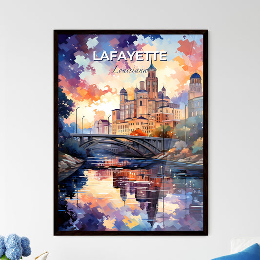 Lafayette, Louisiana, A Poster of a bridge over a river with a castle in the background Default Title