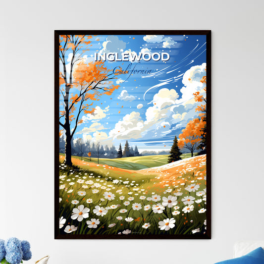 Inglewood, California, A Poster of a field of flowers and trees Default Title