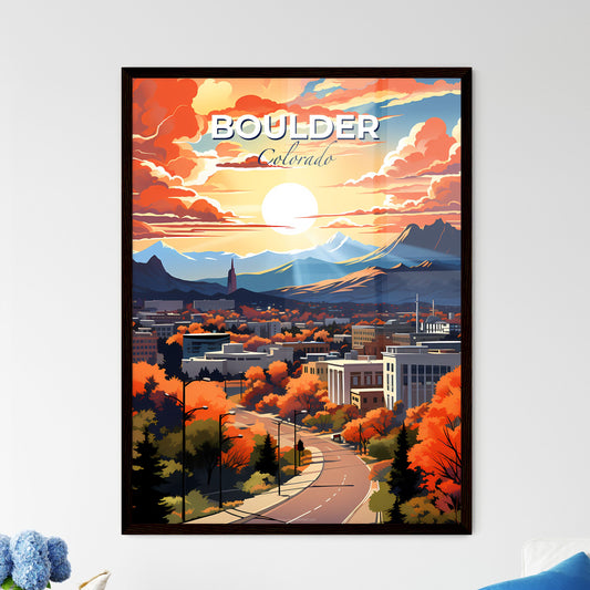 Boulder, Colorado, A Poster of a city with trees and mountains in the background Default Title