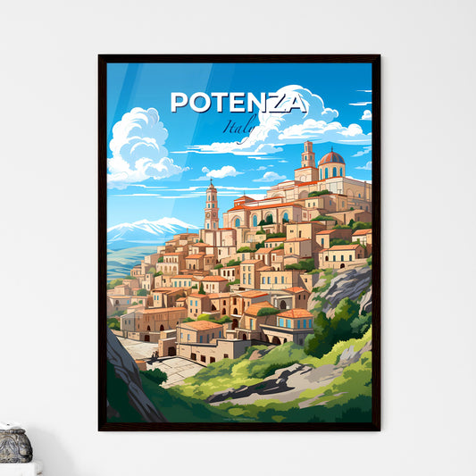 Potenza, Italy, A Poster of a cartoon of a town on a hill Default Title