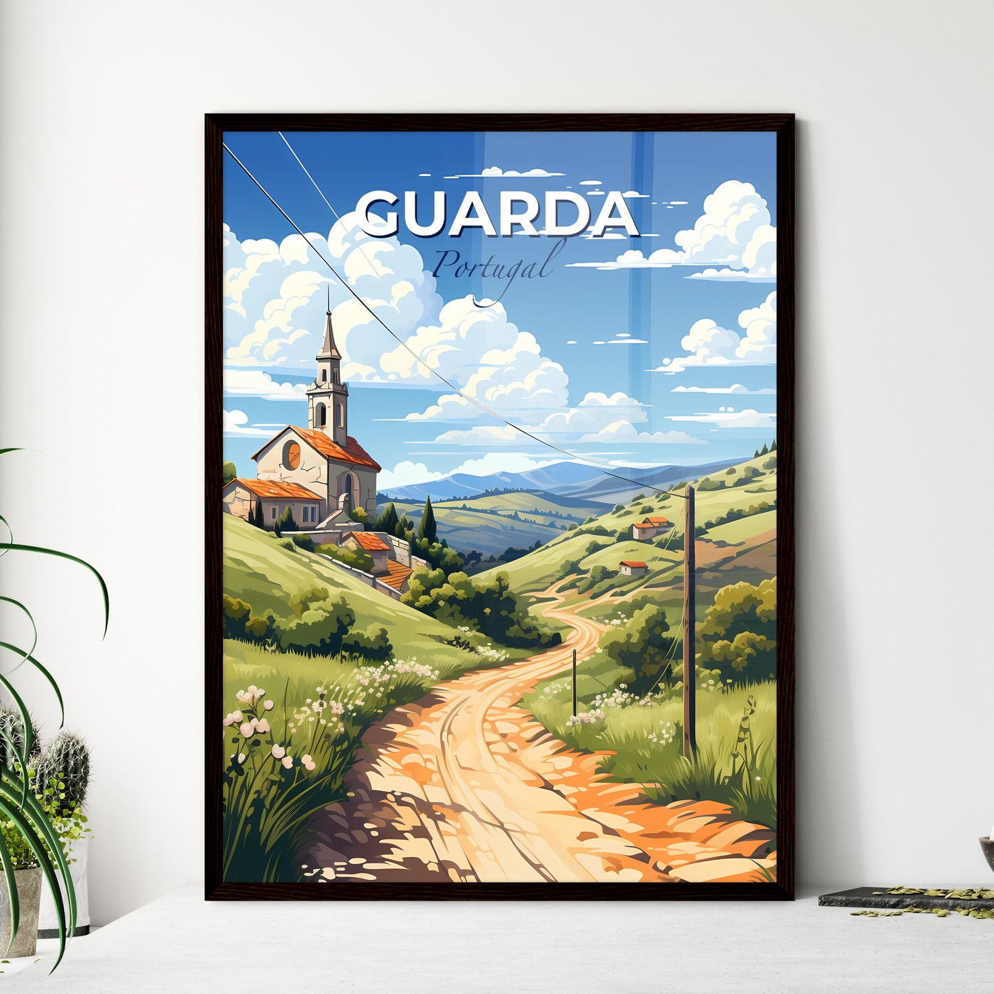 Guarda, Portugal, A Poster of a road leading to a church Default Title