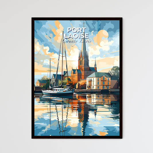 Port Laoise, County Laois, A Poster of a painting of a church and a boat on the water Default Title