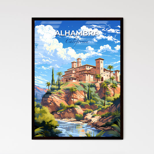 Alhambra, California, A Poster of a building on a hill with trees and a river Default Title