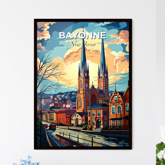 Bayonne, New Jersey, A Poster of a church with towers and buildings in the background Default Title