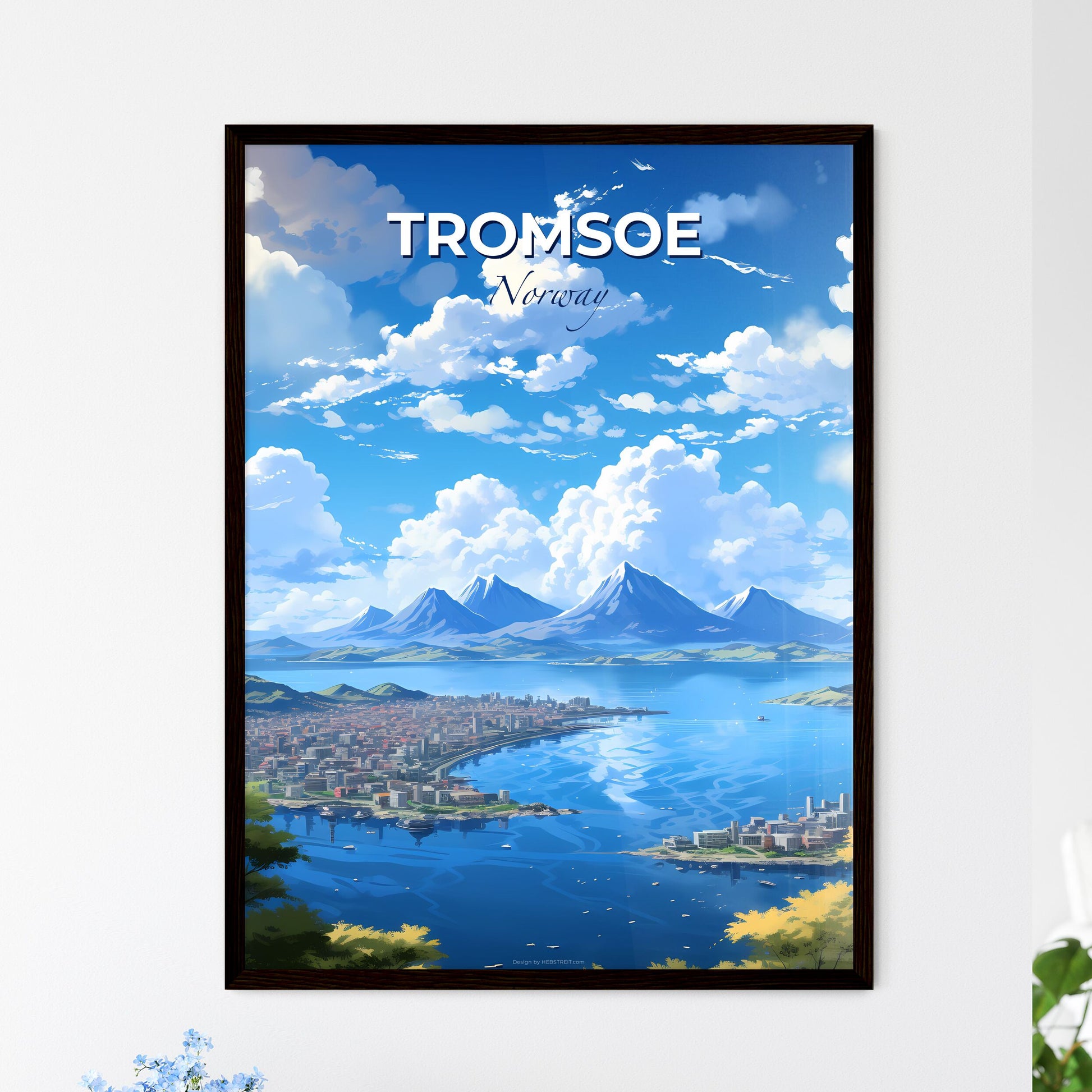 Tromsoe, Norway, A Poster of a city next to a body of water Default Title
