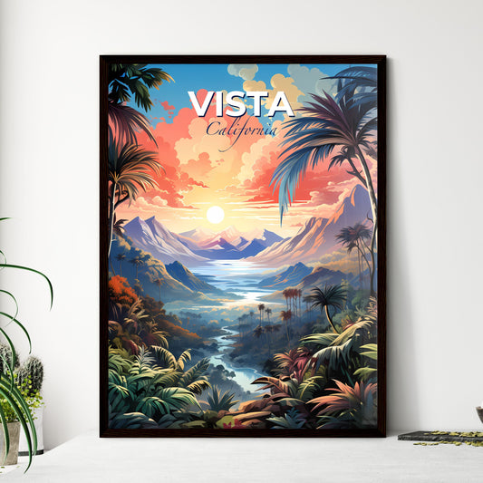 Vista, California, A Poster of a landscape with mountains and trees Default Title