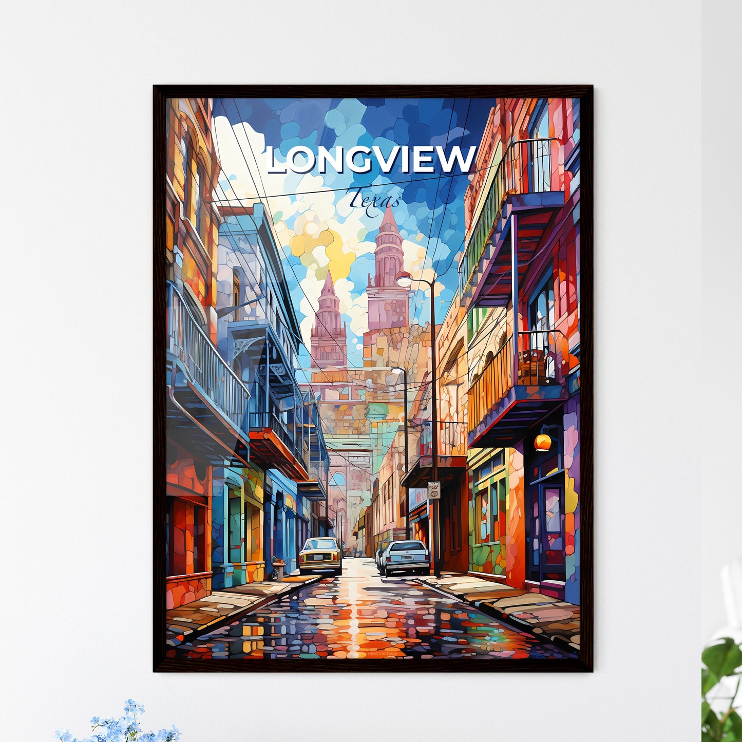Longview, Texas, A Poster of a street with cars and buildings Default Title