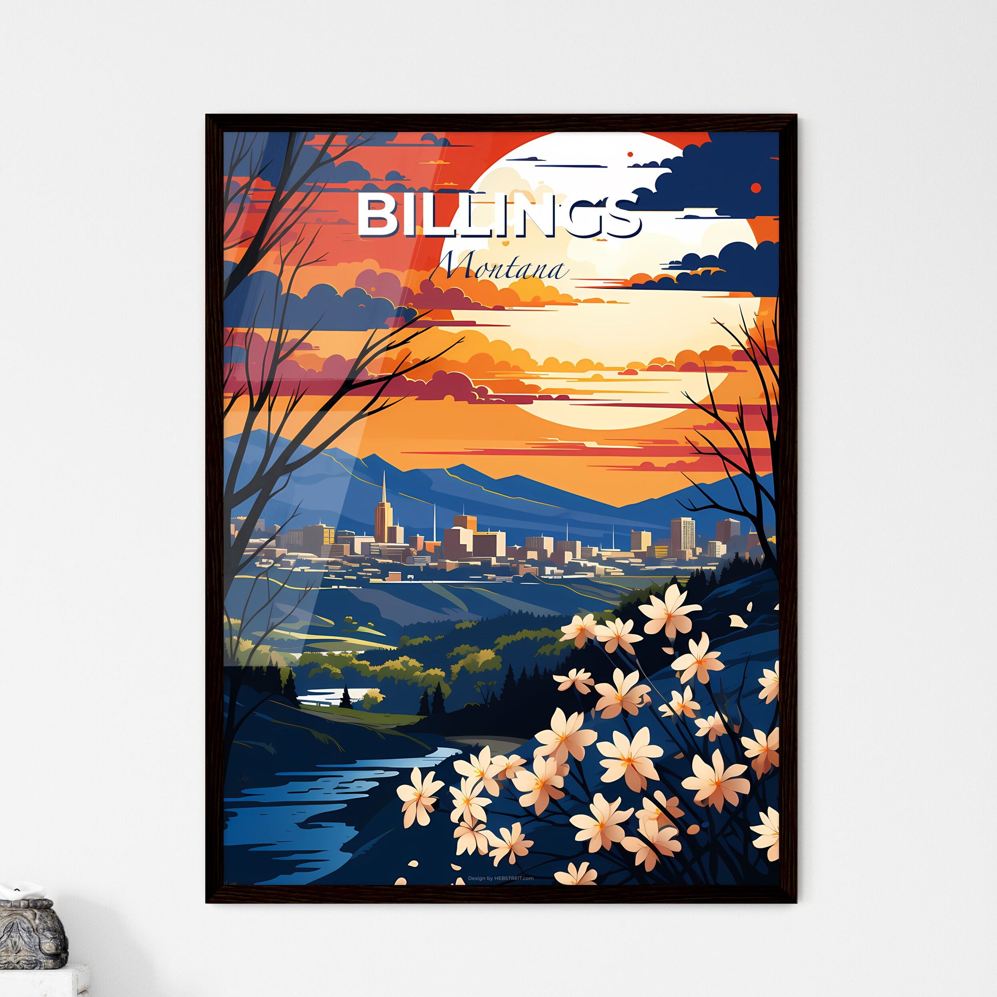 Billings, Montana, A Poster of a sunset over a city Default Title