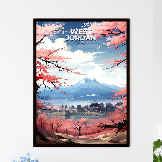 West Jordan, Utah, A Poster of a landscape with pink trees and mountains Default Title