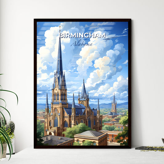 Birmingham, Alabama, A Poster of a church with a steeple and trees in the background Default Title