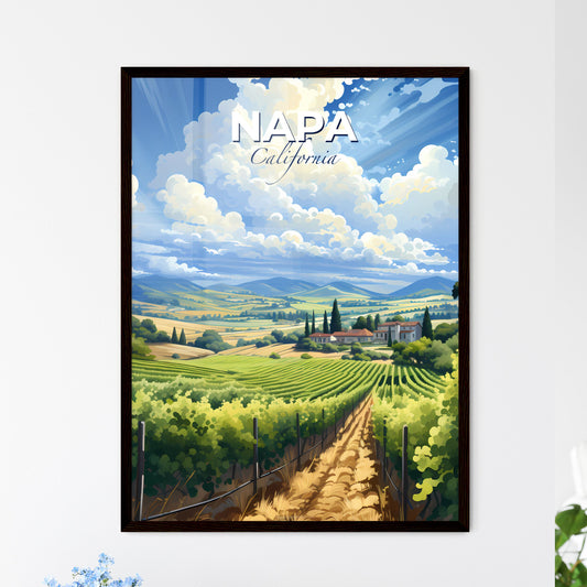 Napa, California, A Poster of a landscape of a farm with trees and a house Default Title