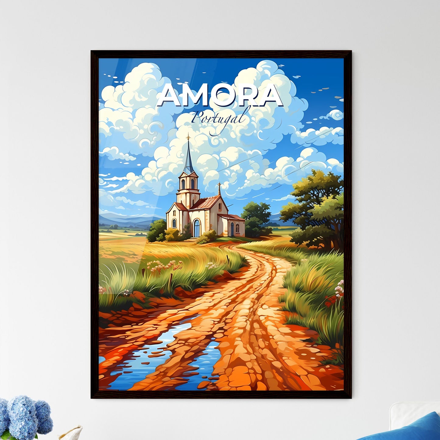 Amora, Portugal, A Poster of a dirt road leading to a church Default Title