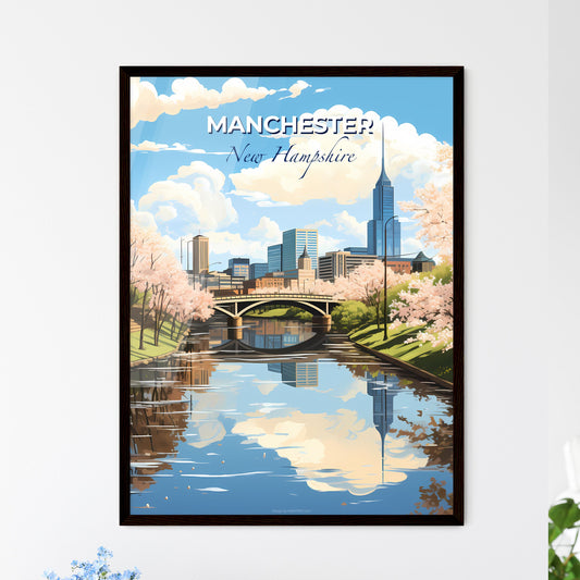 Manchester, New Hampshire, A Poster of a river with a bridge and trees in the background Default Title