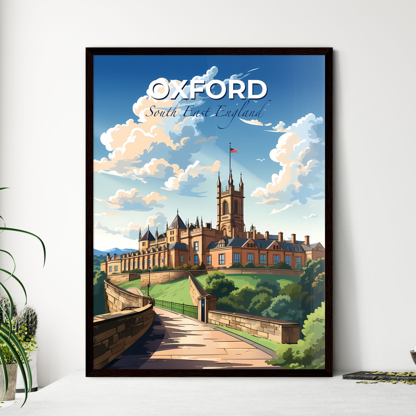 Oxford, South East England, A Poster of a castle with a flag on top Default Title