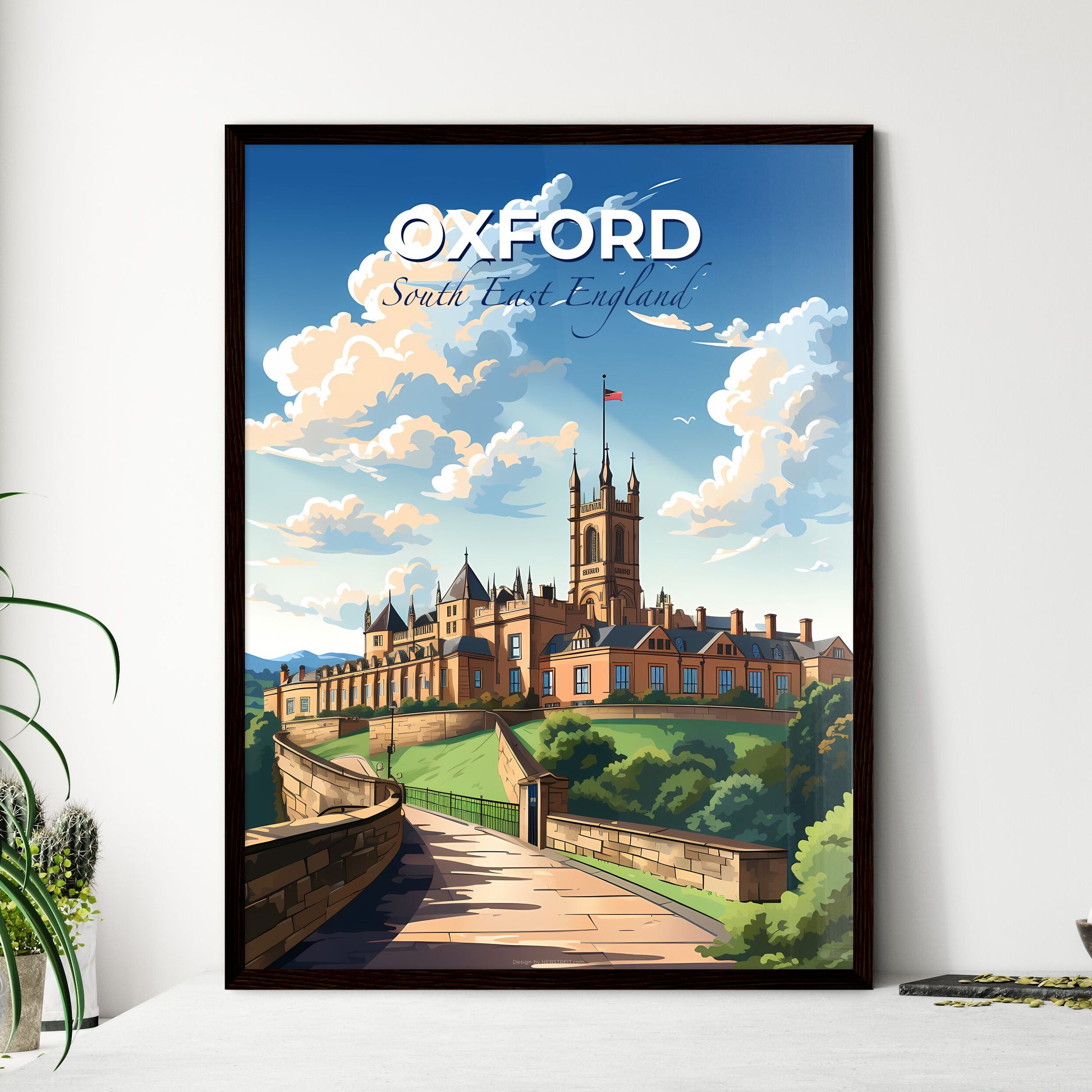 Oxford, South East England, A Poster of a castle with a flag on top Default Title