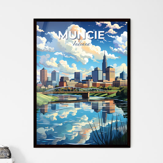 Muncie, Indiana, A Poster of a bridge over a river with a city in the background Default Title