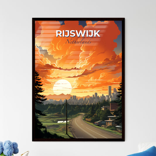 Rijswijk, Netherlands, A Poster of a road with trees and buildings in the background Default Title