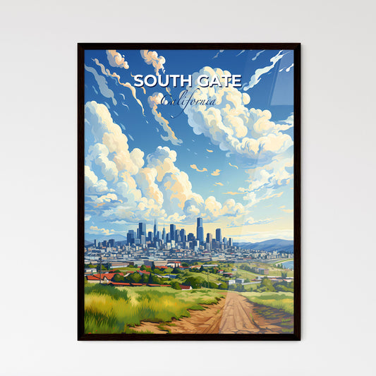 South Gate, California, A Poster of a landscape of a city with a road and clouds in the sky Default Title