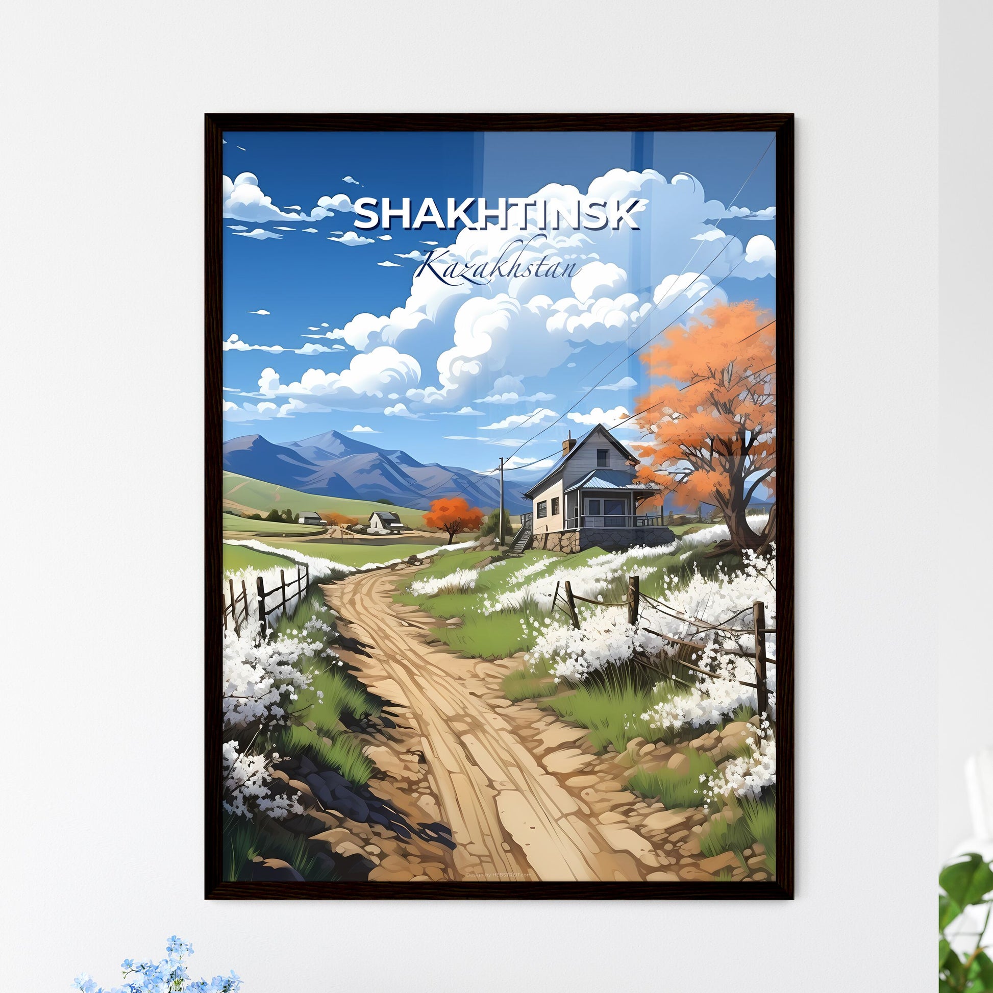 Shakhtinsk, Kazakhstan, A Poster of a dirt road leading to a house Default Title