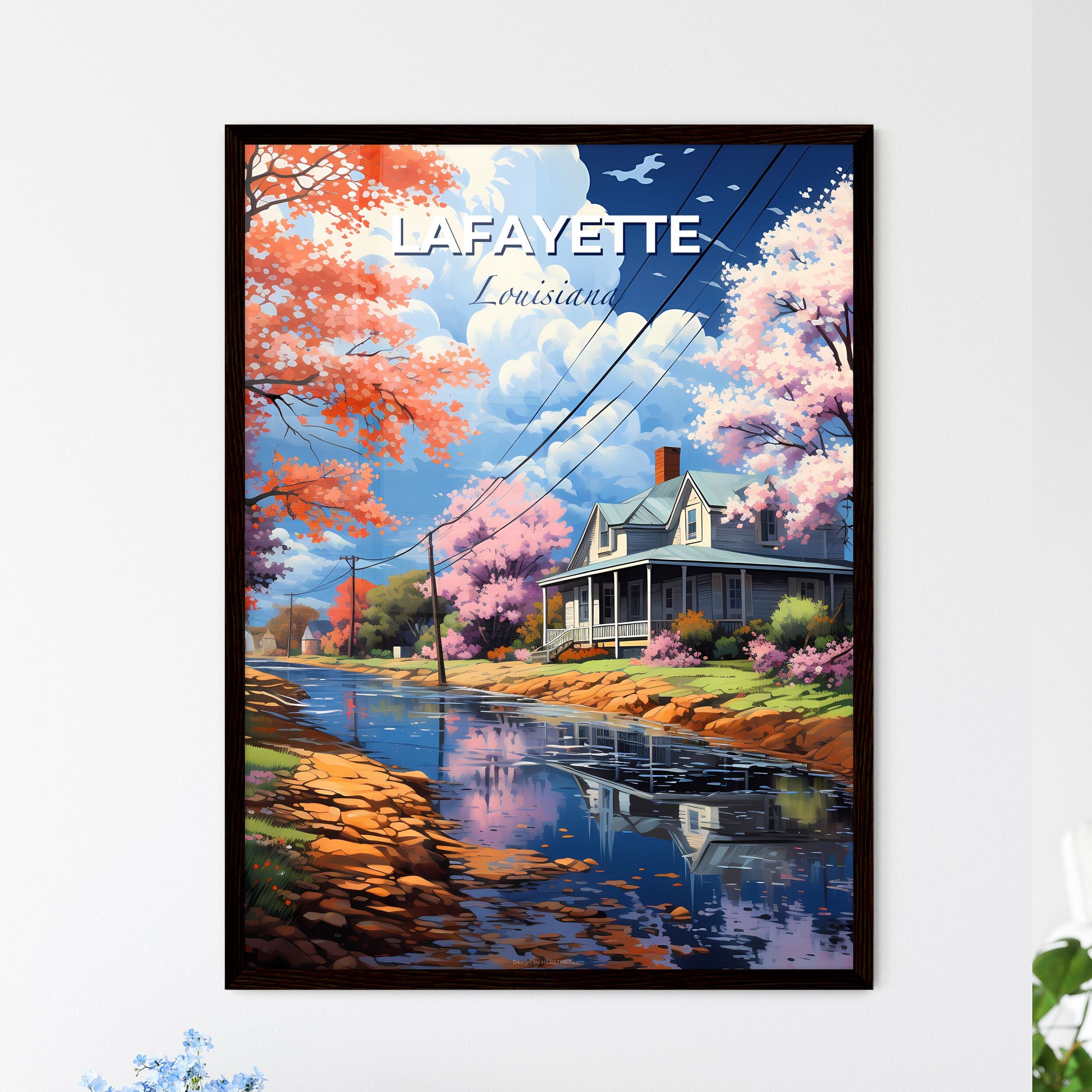 Lafayette, Louisiana, A Poster of a house next to a river Default Title
