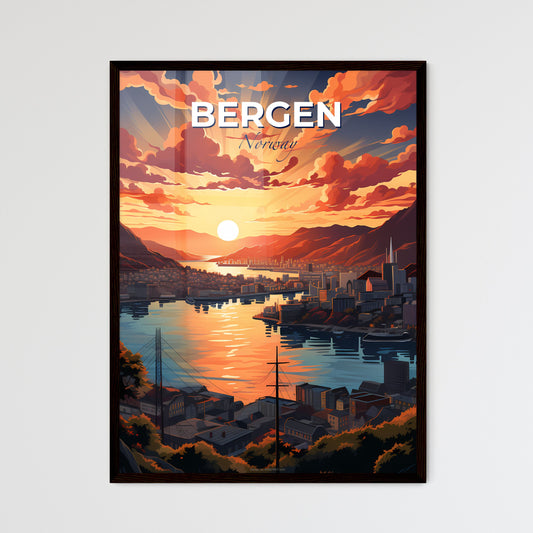 Bergen, Norway, A Poster of a sunset over a city Default Title