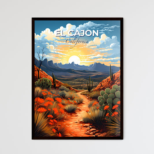 El Cajon, California, A Poster of a desert landscape with cactuses and mountains Default Title