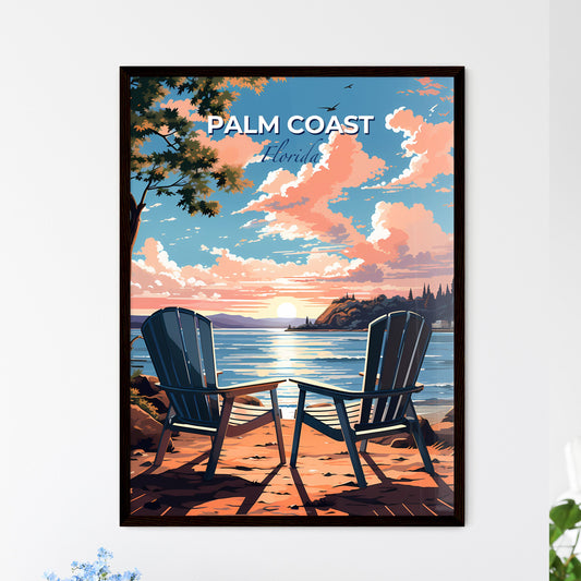 Palm Coast, Florida, A Poster of two chairs on a beach Default Title