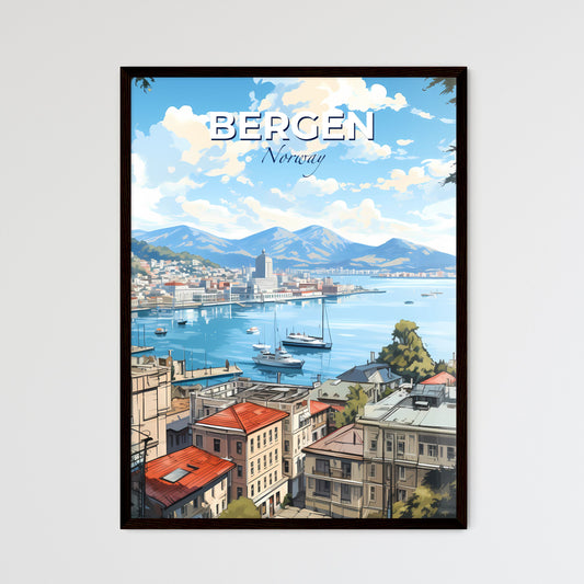 Bergen, Norway, A Poster of a city with boats in water Default Title