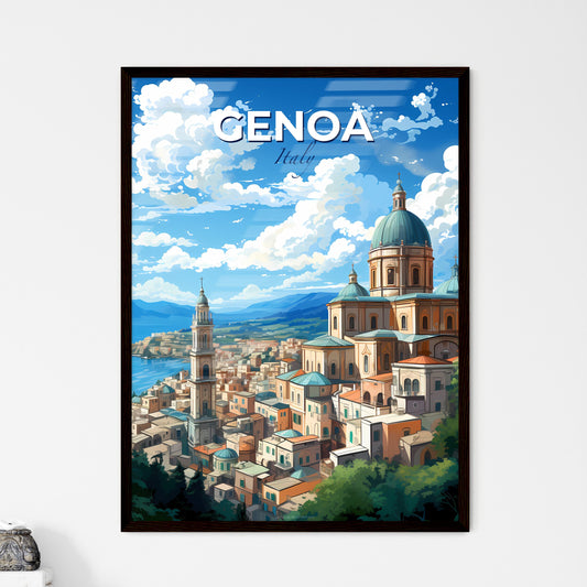 Genoa, Italy, A Poster of a city with a dome and towers Default Title