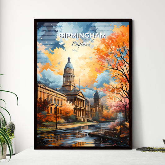 Birmingham, England, A Poster of a building with a tower and trees in front of it Default Title