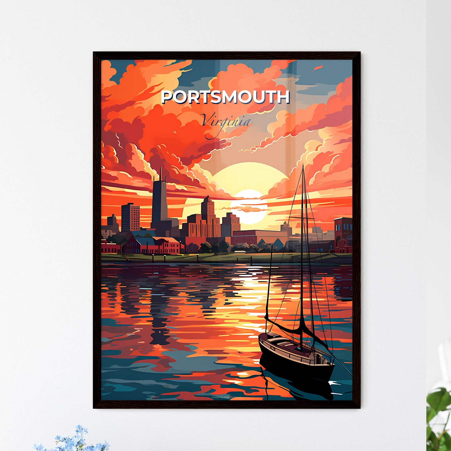 Portsmouth, Virginia, A Poster of a sunset over a city Default Title