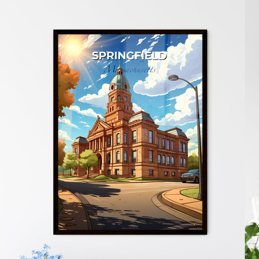 Springfield, Massachusetts, A Poster of a building with a dome roof and a street light Default Title