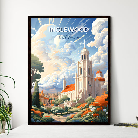 Inglewood, California, A Poster of a church with a tower and trees and a cloudy sky Default Title