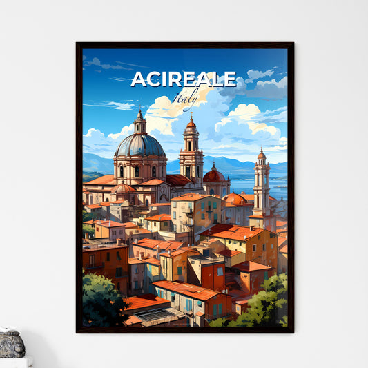 Acireale, Italy, A Poster of a large building with red roofs and a body of water Default Title
