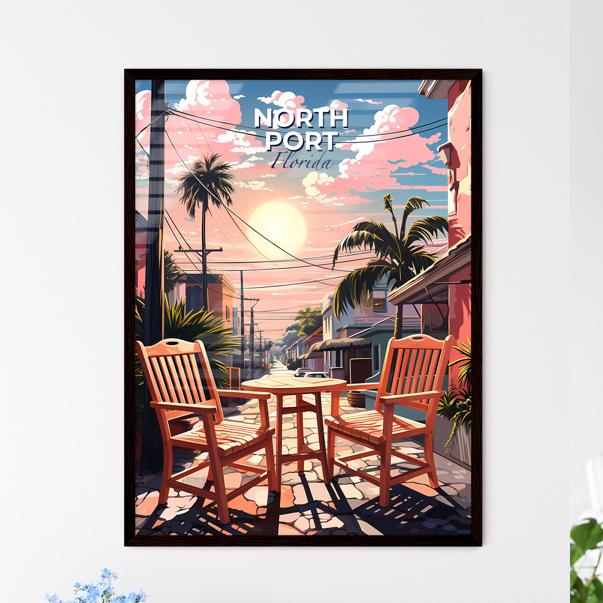 North Port, Florida, A Poster of a table and chairs on a street Default Title
