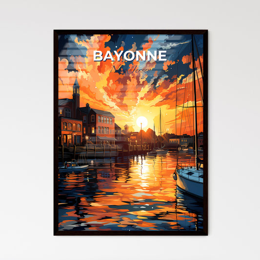 Bayonne, New Jersey, A Poster of a painting of a sunset over a city Default Title