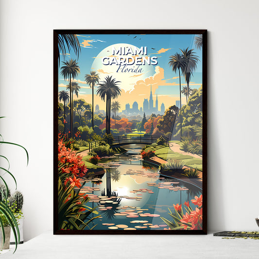 Miami Gardens, Florida, A Poster of a river with a bridge and flowers Default Title