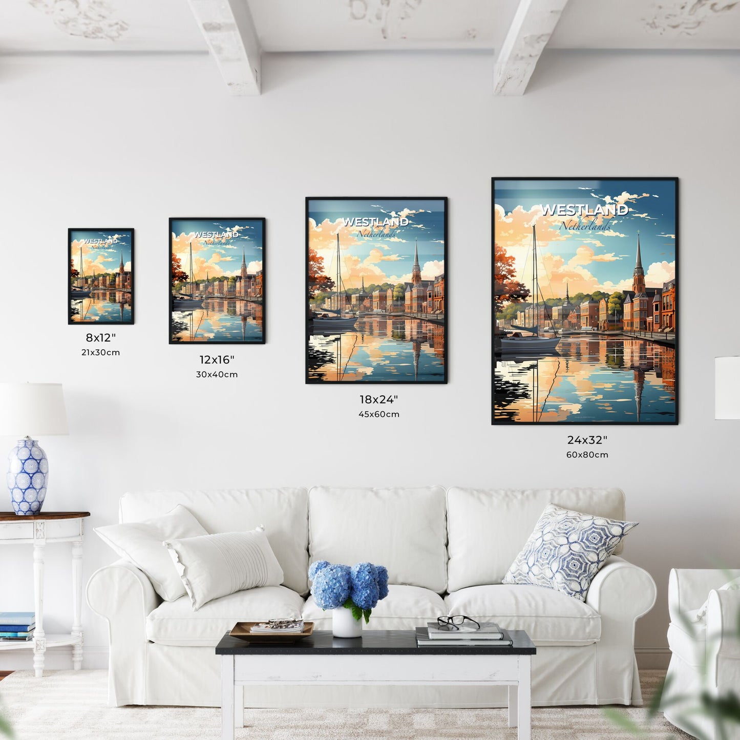 Westland, Netherlands, A Poster of a water body of water with a boat in it Default Title