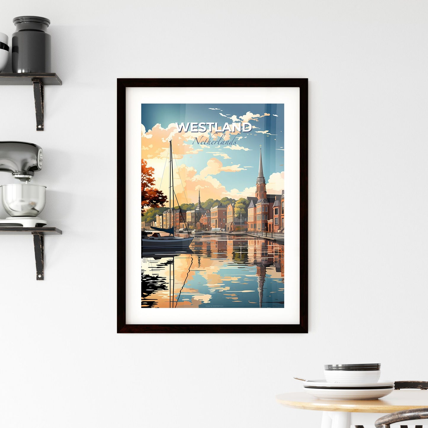 Westland, Netherlands, A Poster of a water body of water with a boat in it Default Title