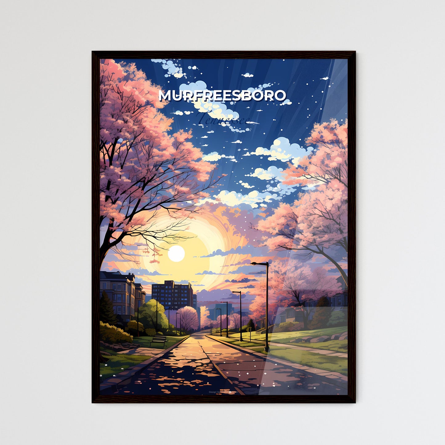 Murfreesboro, Tennessee, A Poster of a road with trees and buildings in the background Default Title