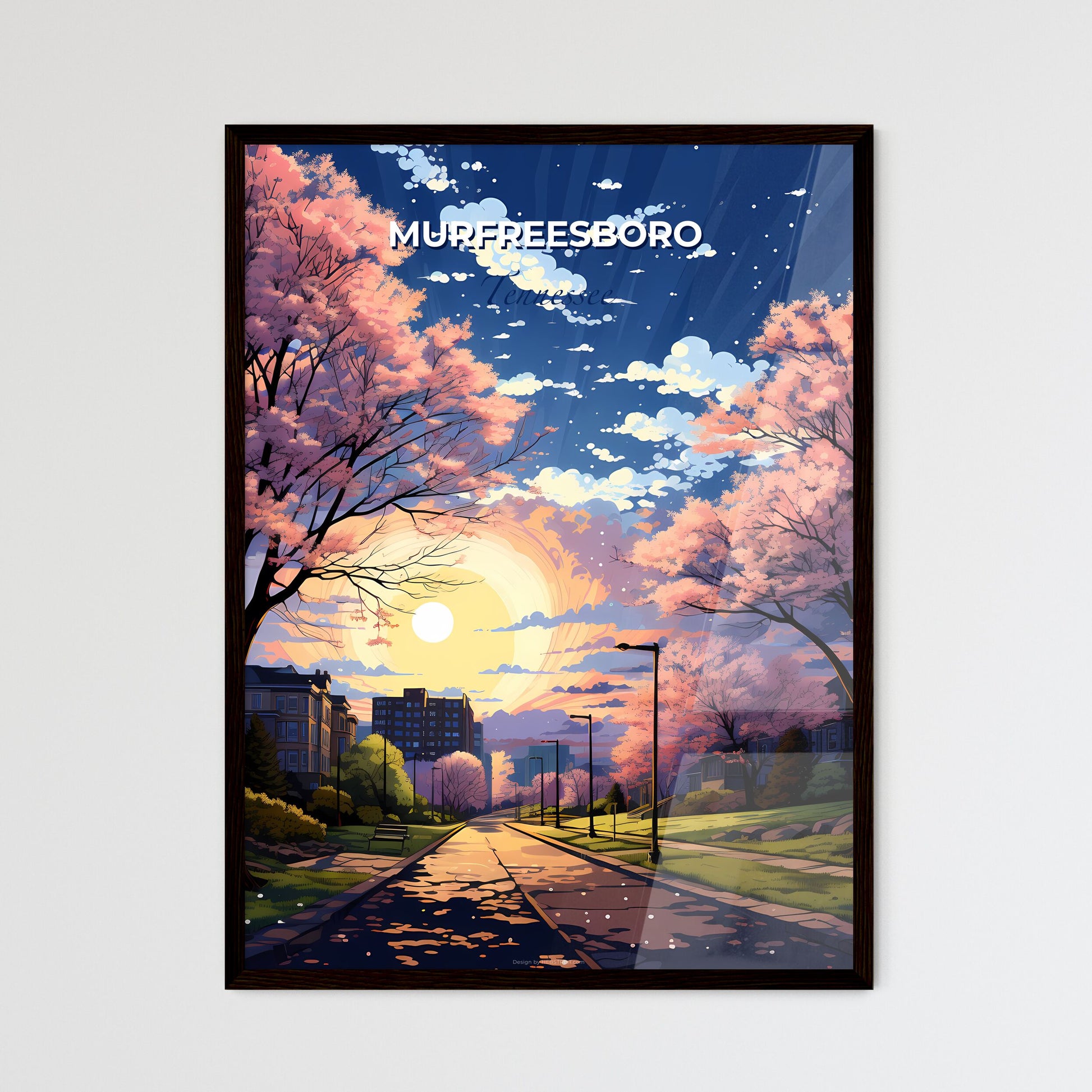 Murfreesboro, Tennessee, A Poster of a road with trees and buildings in the background Default Title
