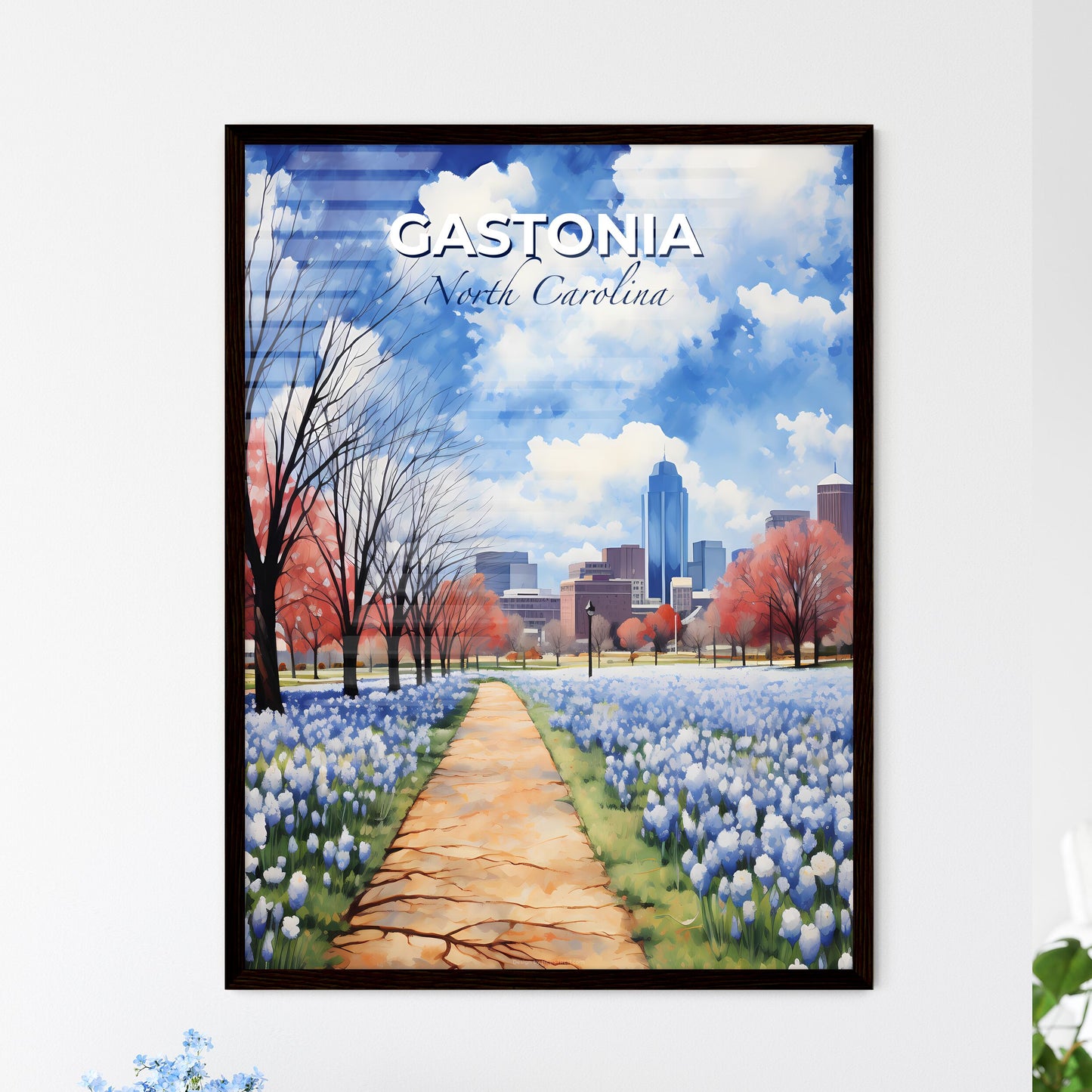 Gastonia, North Carolina, A Poster of a path through a field of flowers Default Title