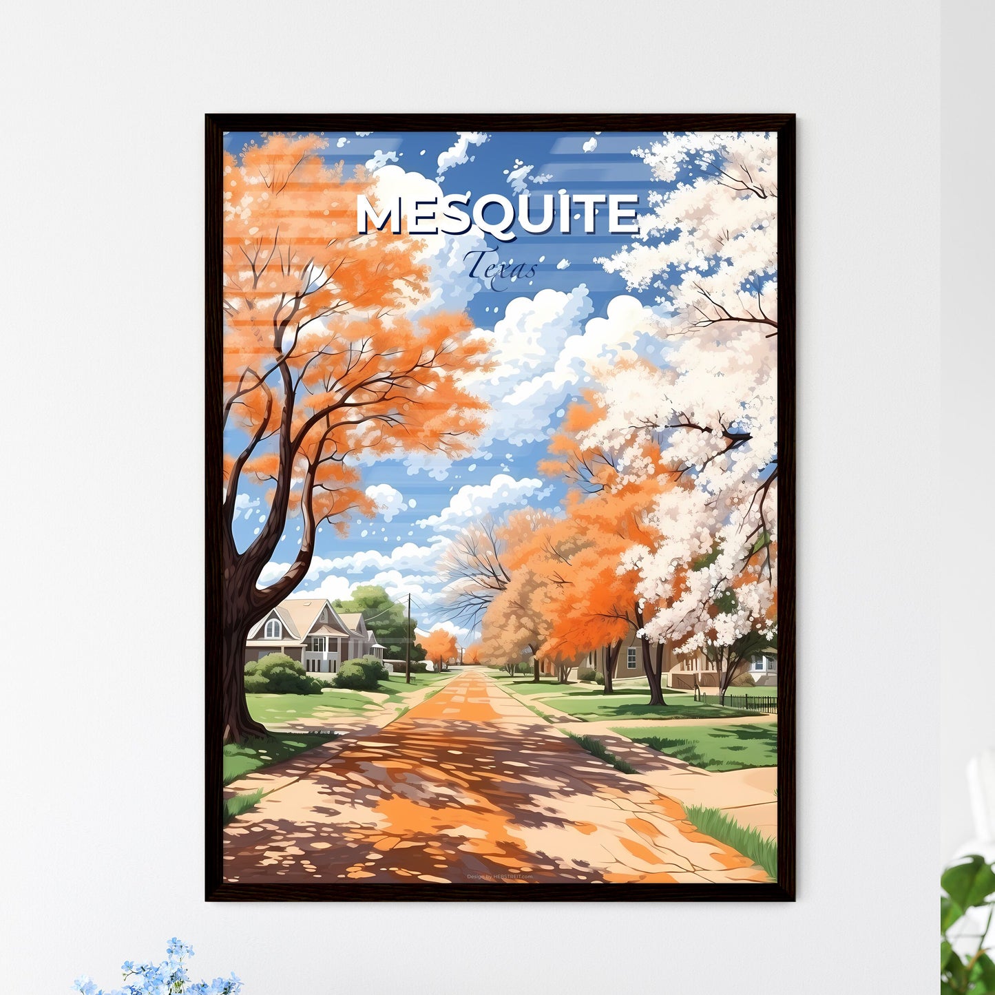 Mesquite, Texas, A Poster of a road with trees and houses on the side Default Title