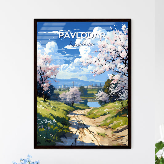 Pavlodar, Kazakhstan, A Poster of a dirt road leading to a river Default Title